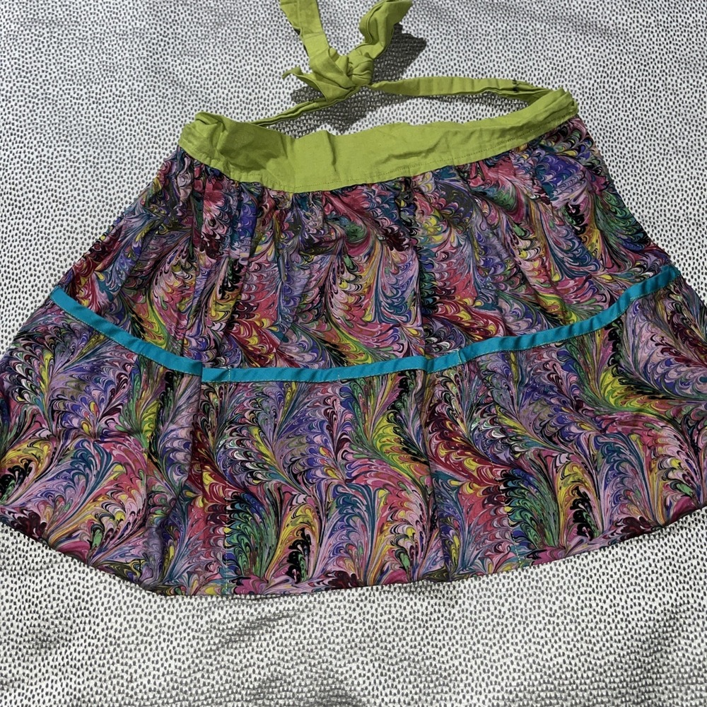 Vibrantly colorful apron waist ties pockets Art Craft Painting Garden Cooking